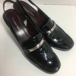 Etienne Aigner Black Leather Slingback Shoes pumps